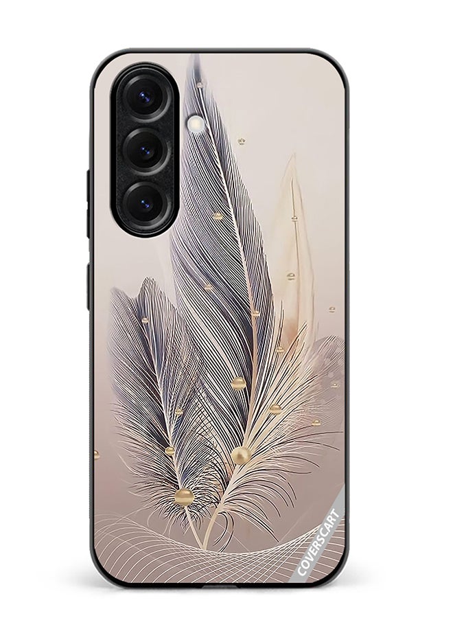 VR CREATIVE Protective Case Cover For Samsung Galaxy S25 Feather Leaf Art Design Multicolour