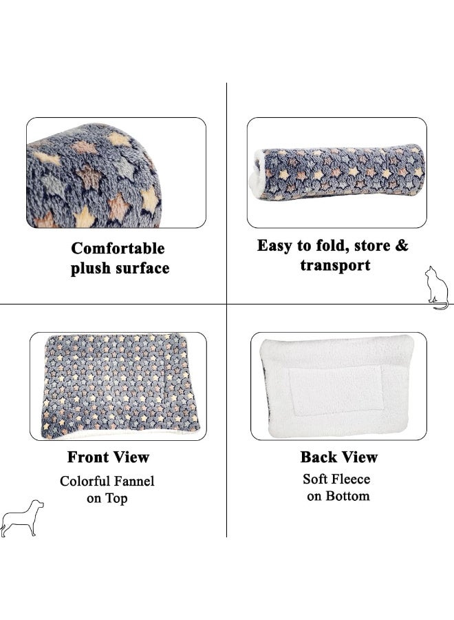 NNC PETS Fleece Pet Blanket with Double-sided plush, Breathable, Washable, and Lightweight, Pet Blanket with Cute star pattern, Comfortable, Washable, Soft fluffy, Suitable for small pets, 50 cm (Blue) - Image 3