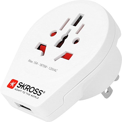 Skross World to USA USB Travel Adaptor, White - Image 1