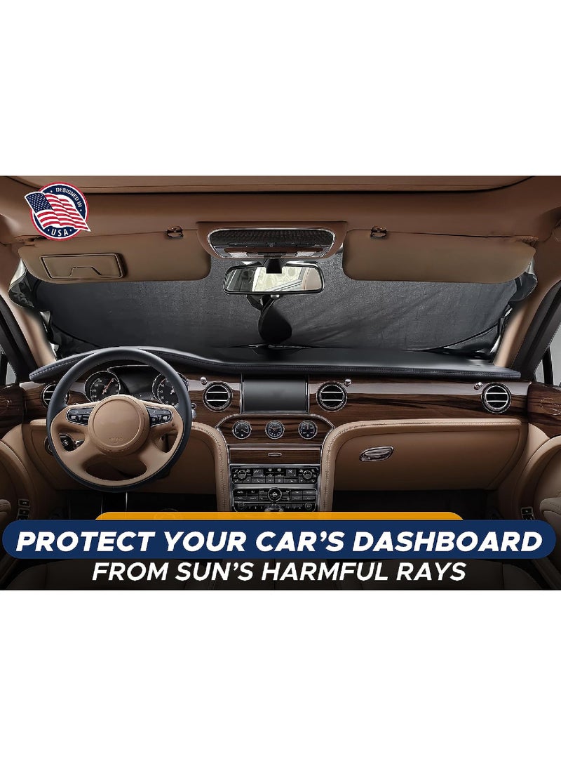 Rock Pow Car Windshield Sun Shade - Blocks UV Rays Sun Visor Protector Sunshade To Keep Your Vehicle Cool And Damage Free Fits Windshields of Various Sizes - Image 2