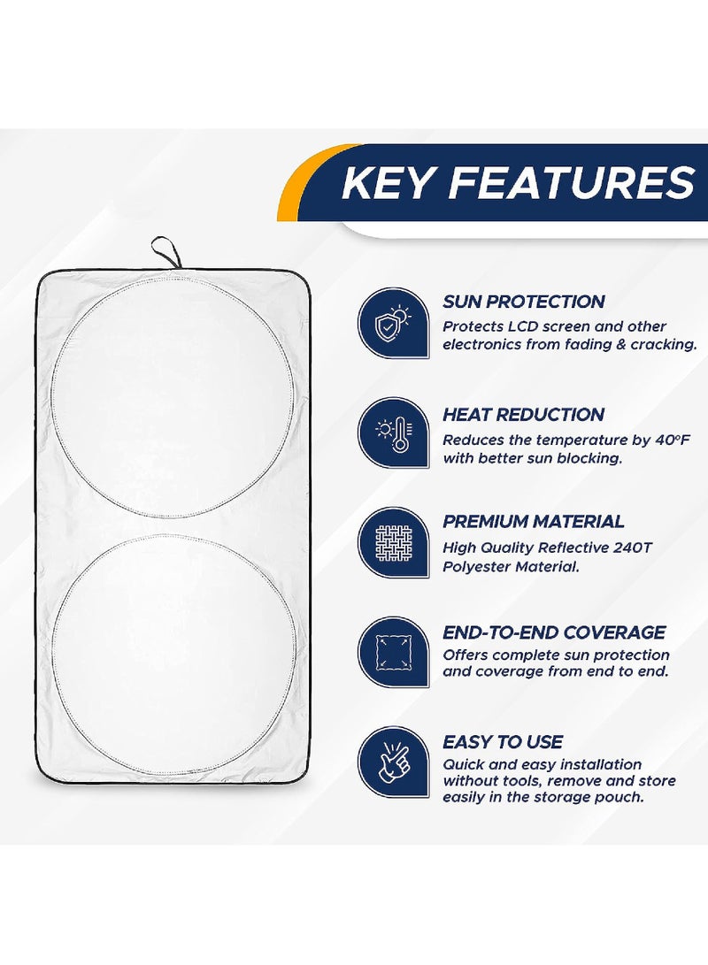 Rock Pow Car Windshield Sun Shade - Blocks UV Rays Sun Visor Protector Sunshade To Keep Your Vehicle Cool And Damage Free Fits Windshields of Various Sizes - Image 5