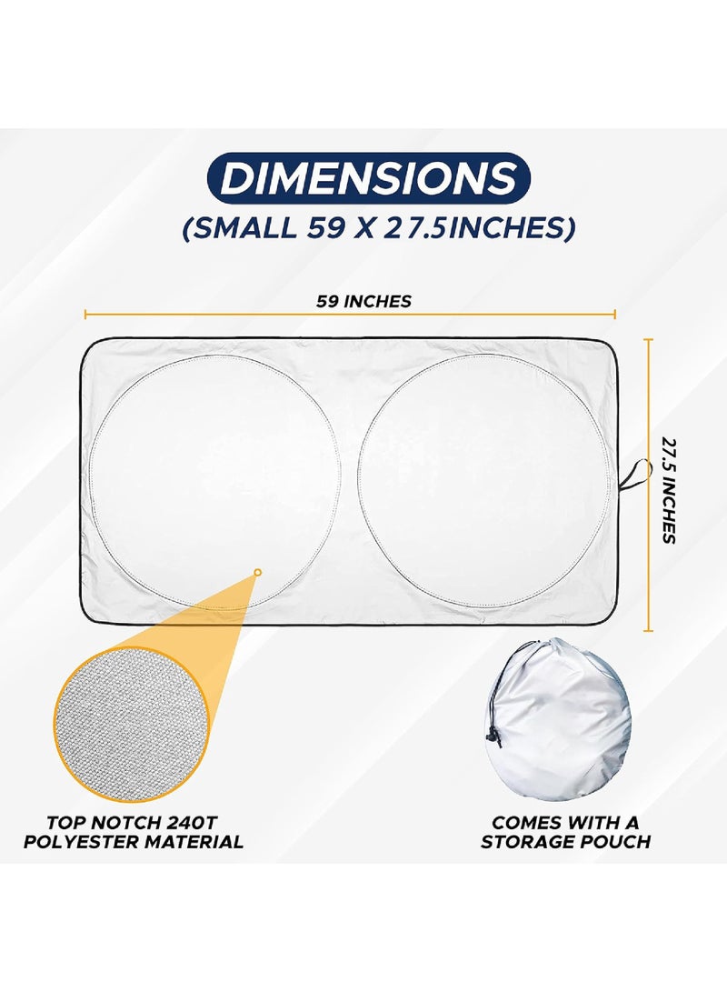 Rock Pow Car Windshield Sun Shade - Blocks UV Rays Sun Visor Protector Sunshade To Keep Your Vehicle Cool And Damage Free Fits Windshields of Various Sizes - Image 4