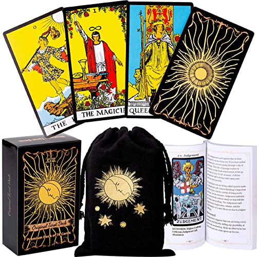 Vitacera Original Tarot Cards Deck with Guidebook & Linen Tarot Bag - Smith Classic Artwork, Traditional Standard Tarot Decks, Durable Tarot Cards Set for Beginners to Advanced - Image 1