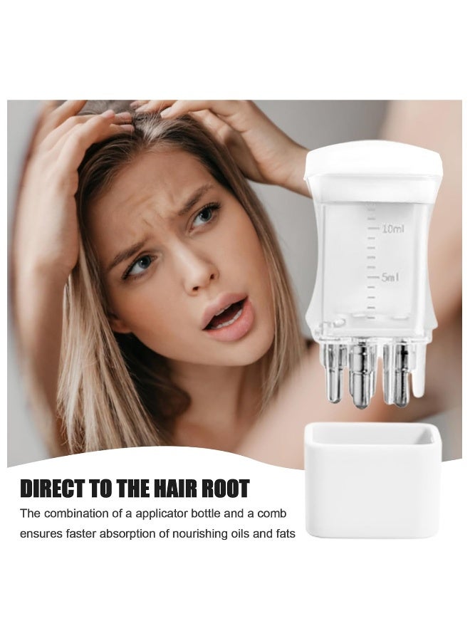Generic 2PCS Hair Oil Applicator, Scalp Massager Hair Oiling Applicator, Root Comb Applicator Bottle, Portable Hair Oil Dispenser for Scalp Care, Smooth Liquid Discharging, Scalp Applicator Comb Applicator - Image 3