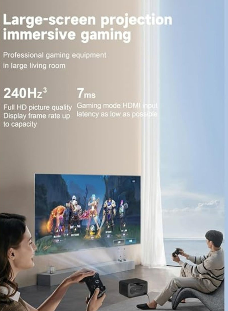 أوميو جهاز عرض مسرح منزلي ذكي U8 Pro 4K 5G WIFI وبلوتوث جهاز عرض كهربائي بؤري للأفلام والألعاب - أسود - Image 4