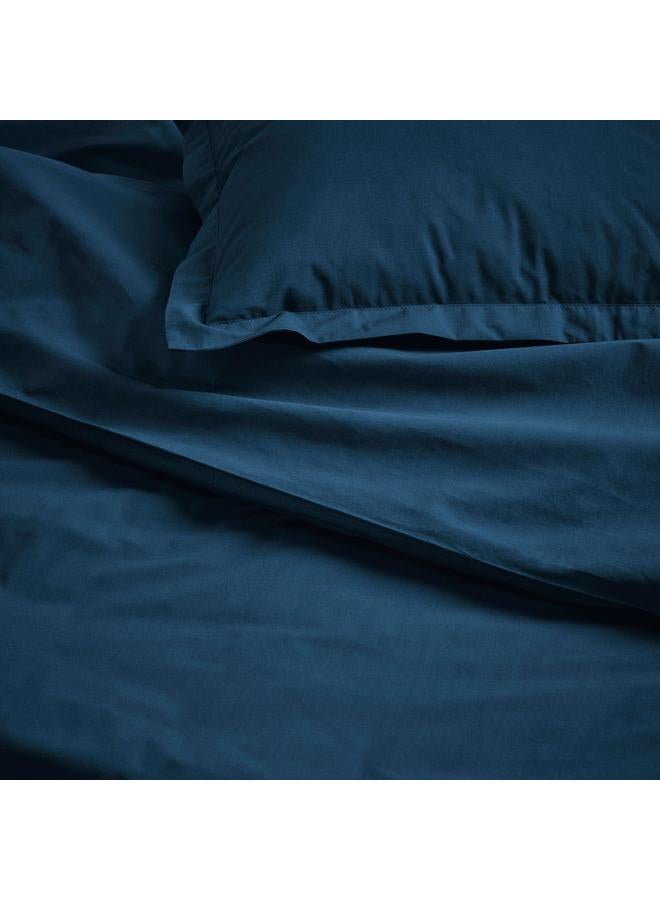 erorex Duvet cover and 2 pillowcases, dark blue, 240x220/50x80 cm - Image 2