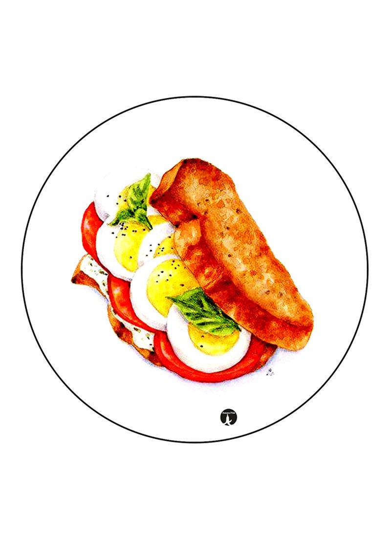 RKN Food Printed Mouse Pad Round  Multicolour
