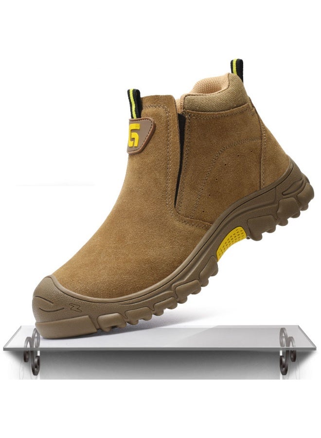 NIBEMINENT أحذية عمل للرجال مقاومة للاهتراء، مضادة للكسر، مضادة للثقب، أحذية رياضية للعمل، أحذية مقاومة للماء، أحذية عمل واقية غير قابلة للتدمير - Image 1