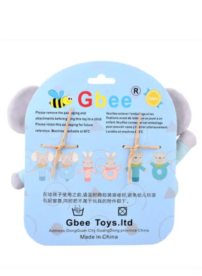 جبيه طقم ألعاب خشخيشات من القطن العضوي مصنوع من مواد عالية الجودة للأطفال، ألعاب تعليمية للأطفال الرضع - Image 5