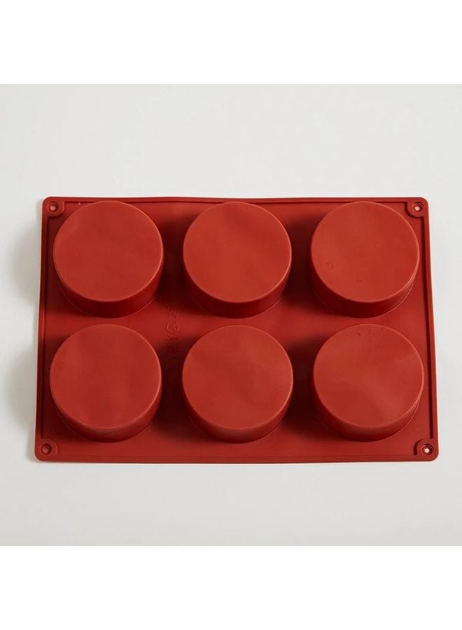 Silicone Baking Mold 6 Cavity Round Red Cups For Pudding Jello Cupcakes - Image 5