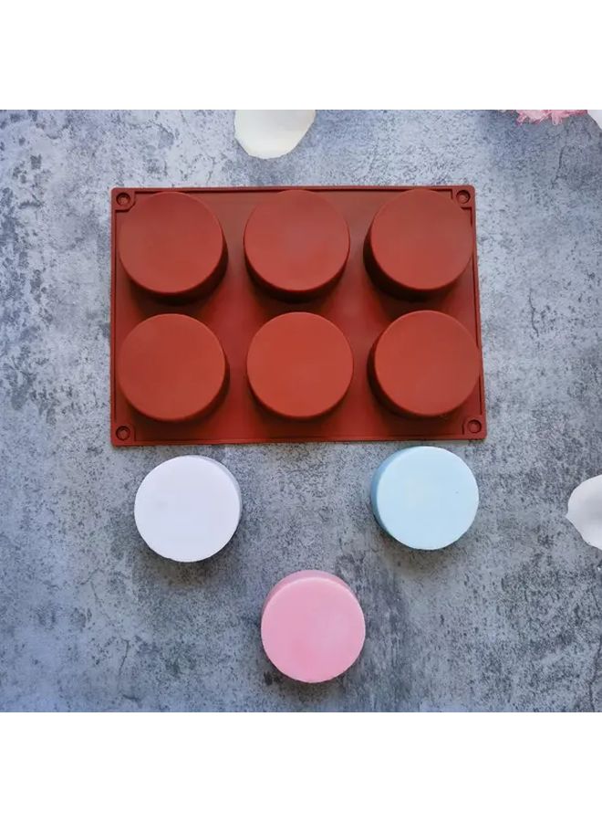 Silicone Baking Mold 6 Cavity Round Red Cups For Pudding Jello Cupcakes - Image 4