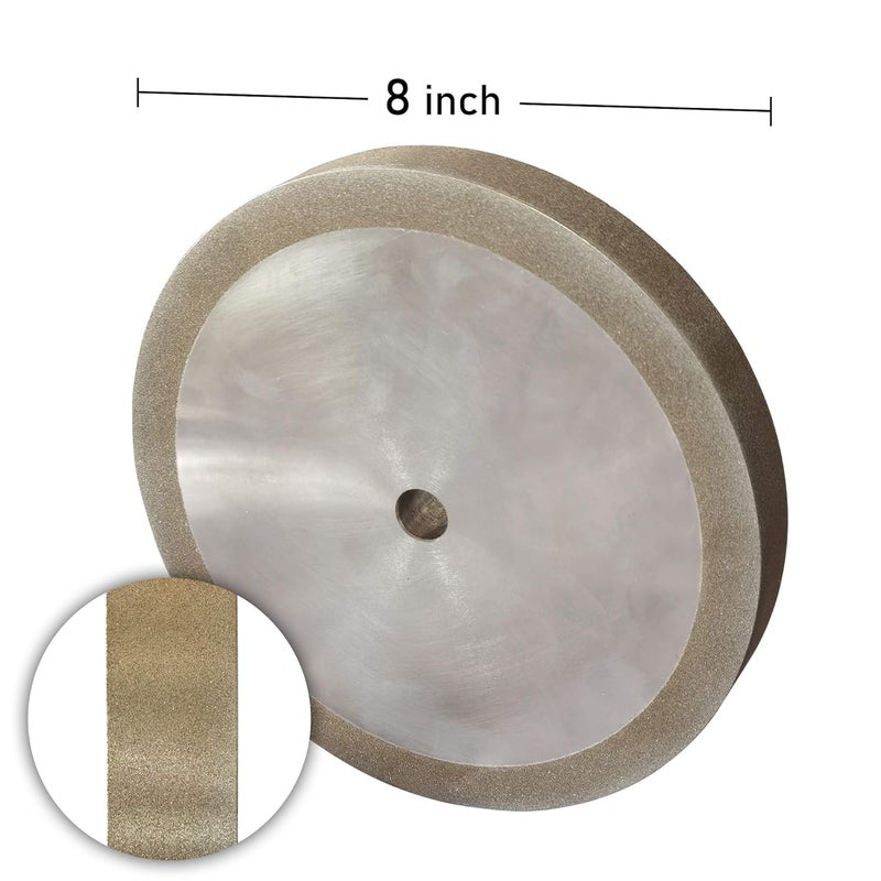 Bucktool 180 Grit 8 Inch CBN Grinding Wheel, 1" Wide, 5/8" Arbor Cubic Boron Nitride Sharpening Wheel for Sharpening Wood-Turning Tools, Chisels, Hardcore and More - Image 3