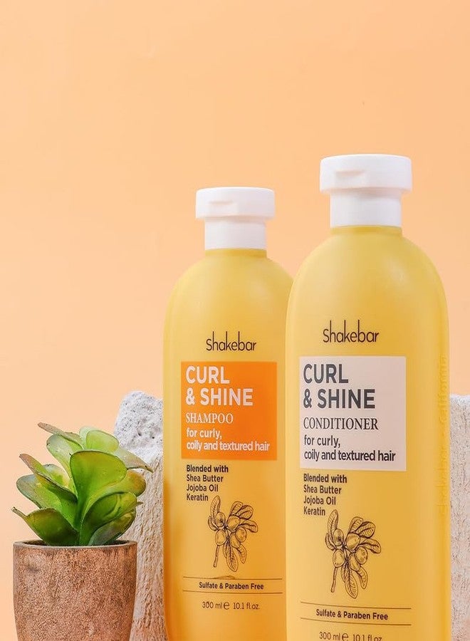 SHAKEBAR Keratin Curly Hair Shampoo and Conditioner Set, Curl & Shine Natural Shampoo Rich Shea Butter, Jojoba Oil, Keratin, Sulfate Free, Paraben Free, Frizz Control, Moisturize Dry Hair - Image 5