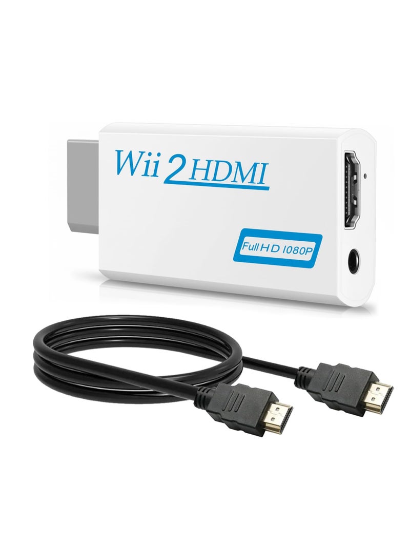 igeekwell Wii to HDMI Adapter with 1m HDMI Cable, 1080P/720p Wii HDMI Adapter for Nintendo Wii, Supports All Wii Display Modes, Includes 3.5mm Audio Output - Image 1