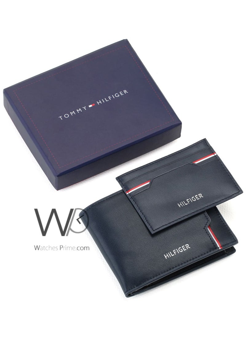 Tommy Hilfiger Plus Tommy Hilfiger's Dark Blue Natural Leather Wallet Card Holder for Men  - Image 4