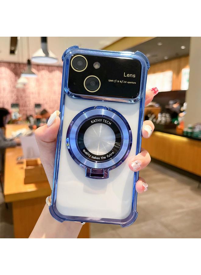 Case For iPhone 14 Plus MagSafe Holder Shockproof TPU Phone Case with Lens Film