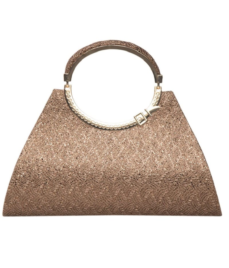 ADISA Women Girls Clutch Bag Purse Handbag Wedding Bridal (Copper) - Image 1