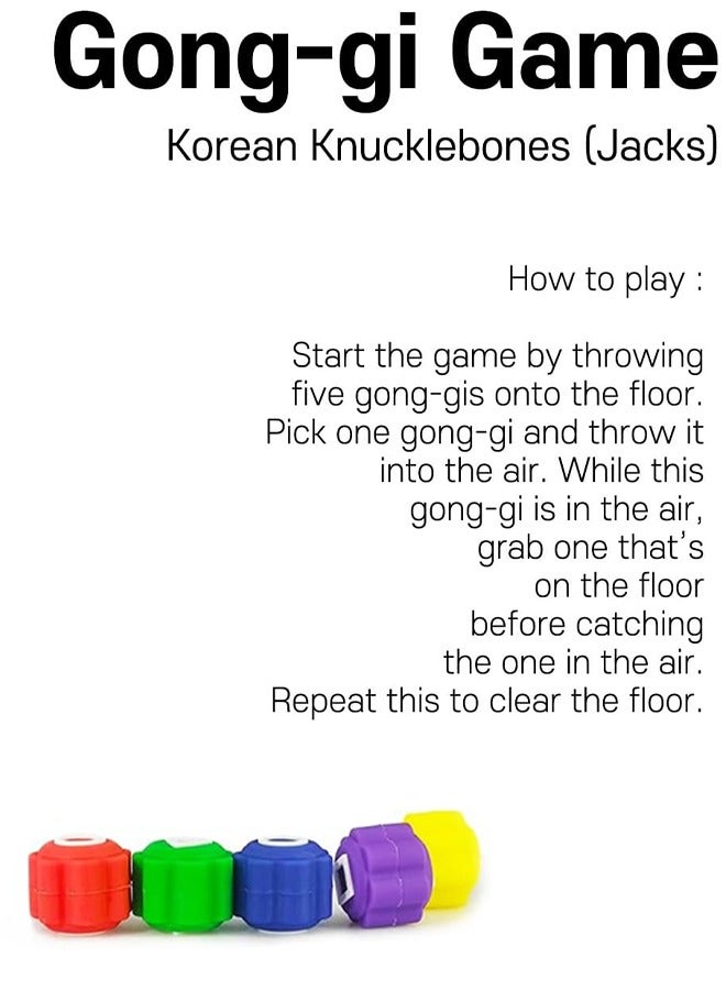 Eworld 5-in-1 Korean Traditional Game Set, Includes Gonggi, Jebi Chagi, Biseokchigi, Paeng-i, Ddakji Folk Game Collection for Kids and Adults. - Image 5