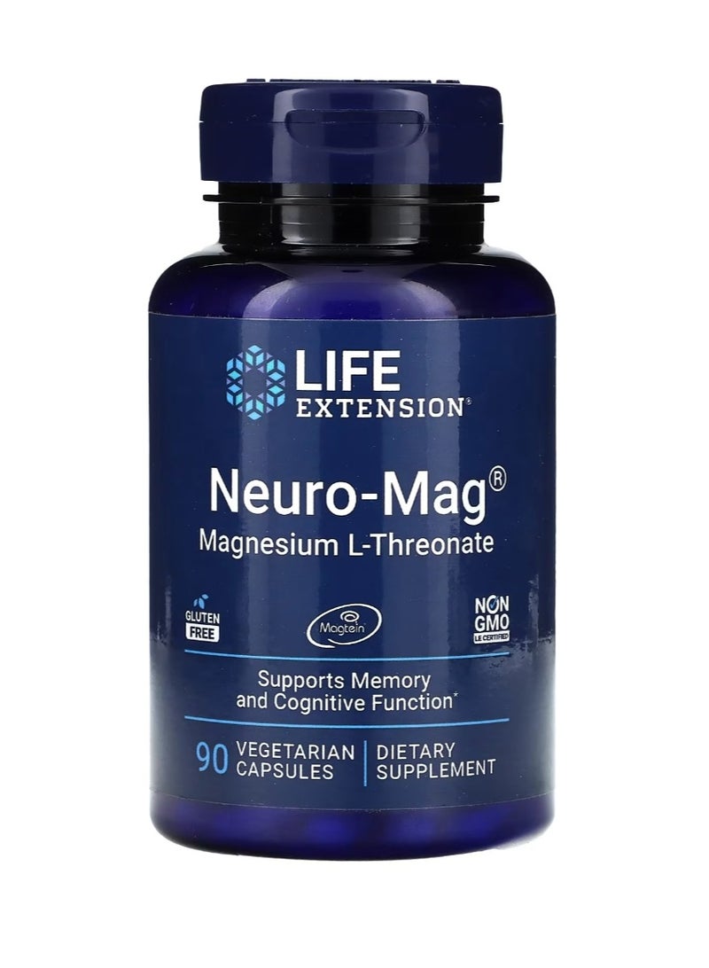 لايف إكستنشن نيورو-ماج مغنيسيوم إل-ثريونات 144 مجم 90 كبسولة نباتية (48 مجم لكل كبسولة) - Image 1