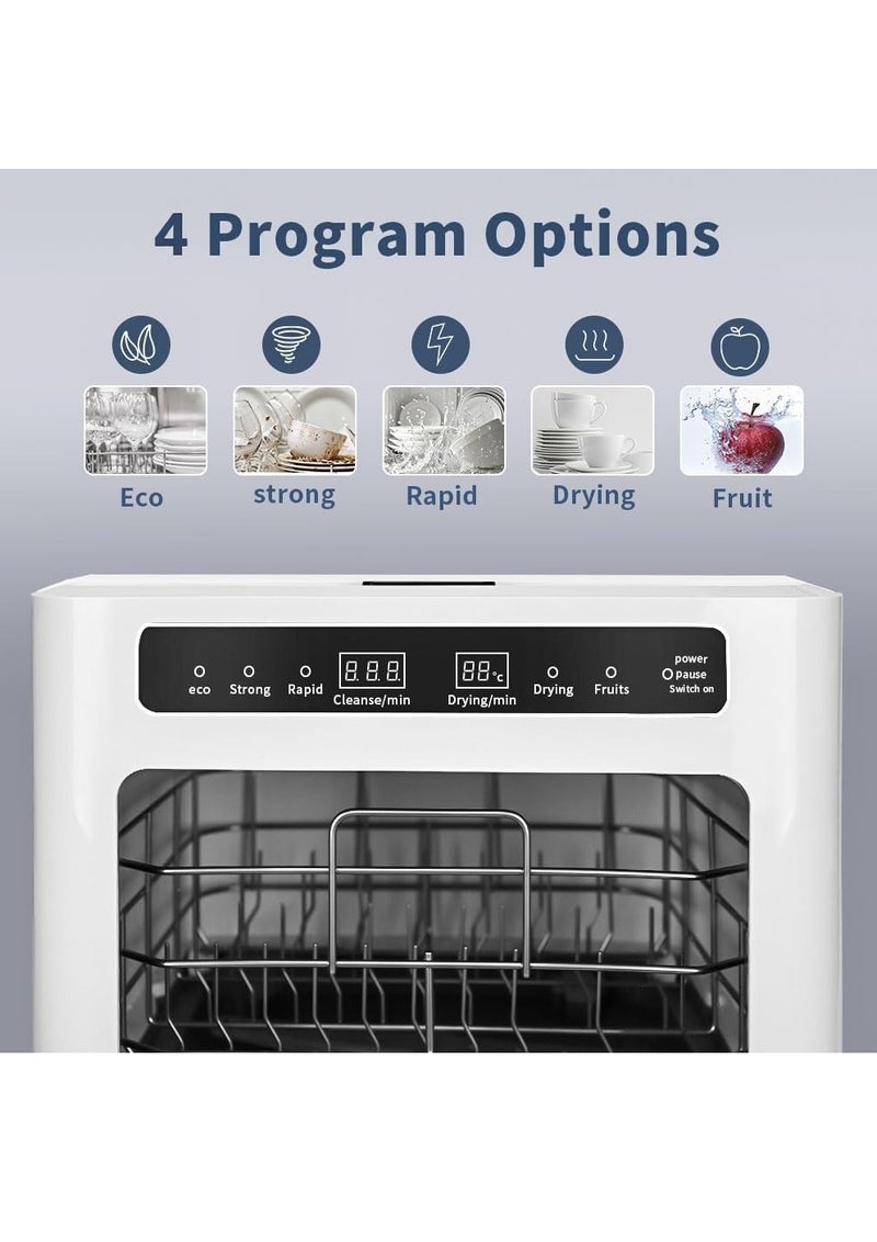 ايتي لايف غسالة أطباق سطحية، غسالة أطباق محمولة موفرة للطاقة لا تحتاج إلى تركيب، 4 برامج، تعقيم بدرجة حرارة عالية وتجفيف بالهواء الساخن، سعة تكفي لأطباق 8 أشخاص. - Image 3