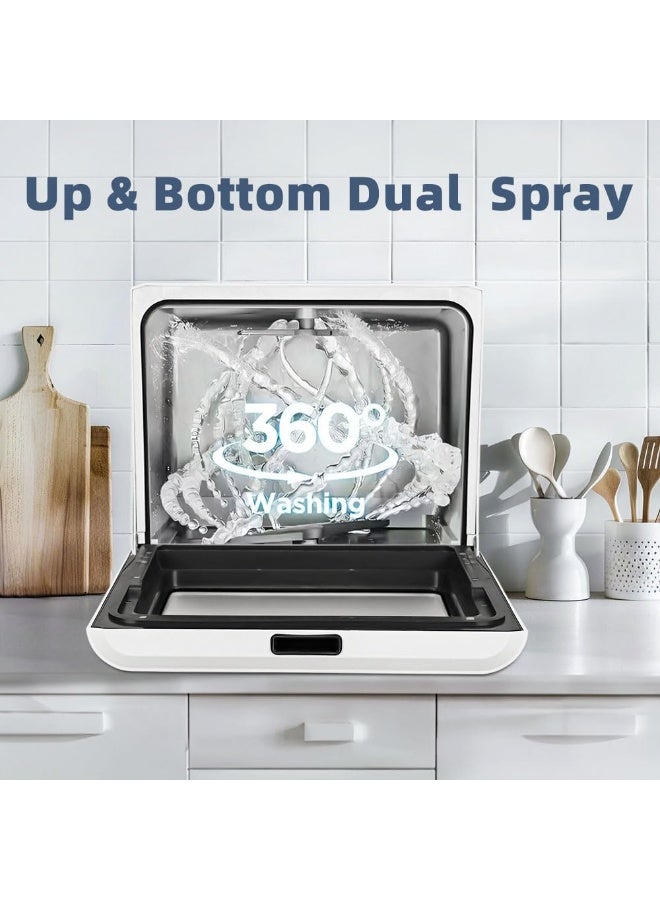 ايتي لايف غسالة أطباق سطحية، غسالة أطباق محمولة موفرة للطاقة لا تحتاج إلى تركيب، 4 برامج، تعقيم بدرجة حرارة عالية وتجفيف بالهواء الساخن، سعة تكفي لأطباق 8 أشخاص. - Image 4