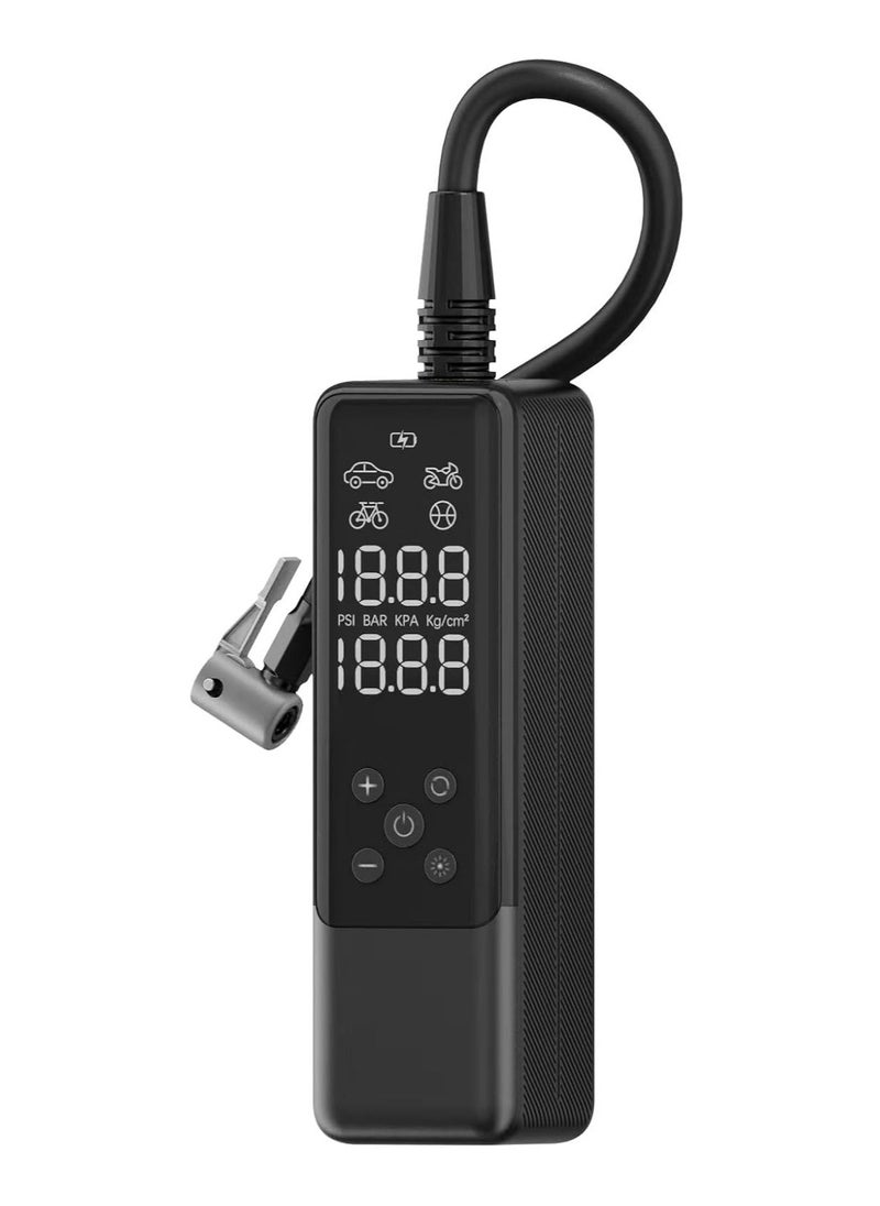 WIWU - Wiwu Wi-Ai001 Auto Vehicle Tire Inflator Pump 85W Multi-Mode Vehicle Air Compressor with Digital Display-Black - Image 1