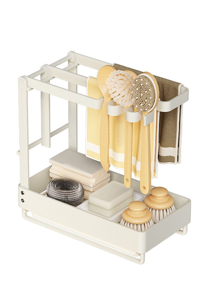 Perfii Stainless Steel Sink Caddy Organizer with Removable Drip Tray - Multifunctional Kitchen Sponge Holder and Storage Rack  - Image 1