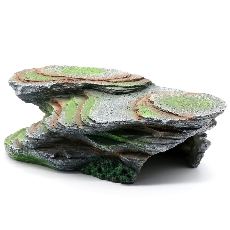 relaqcc Reptile Resting Terrace Tortoise Climbing Platform Shale Scape Step Ledge, Reptile Cave Hideout Leopard Gecko Accessories Decorations, Great for Reptiles, Amphibians, Bearded Dragons, Lizard, Frogs - Image 1