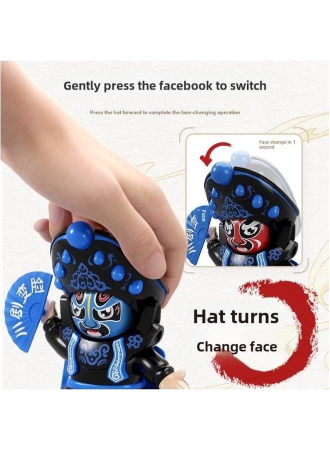 Sichuan Opera Face Changing Doll Facial Makeup Chinese Essence Cultural Creative Characteristics Children Stall Toy-Color:Trendy Face-changing Baby-big Red (4 Faces Variable) - Image 5