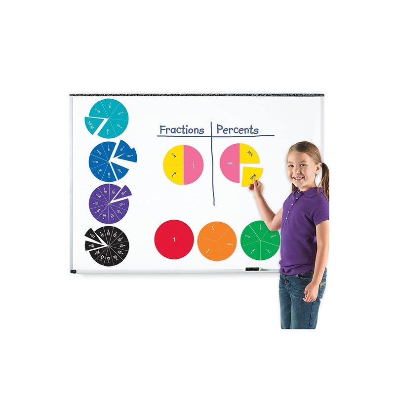 Learning Resources LER1616 Double-Sided Magnetic Fraction Circles - Image 2