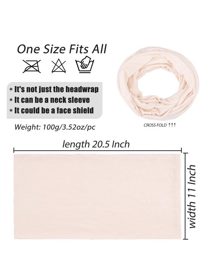 Xtrend - 1 Piece Stretch Head Wraps Fashion Headband African Solid Color Turban Neck Sleeve Soft Breathable Headwrap For Women (Beige) - Image 1
