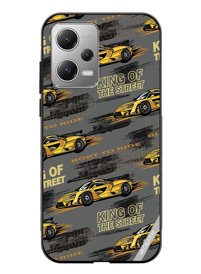 VR CREATIVE Protective Case Cover For Xiaomi Redmi Note 12 Abstract Seamless Pattern With Sport Cars Design Multicolour - Image 1