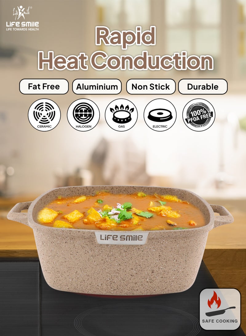 Life Smile Granite Nonstick Cookware Set with Lids – Multi-Layer Granite Coating, Induction Compatible Aluminium Pots & Pans - Image 3