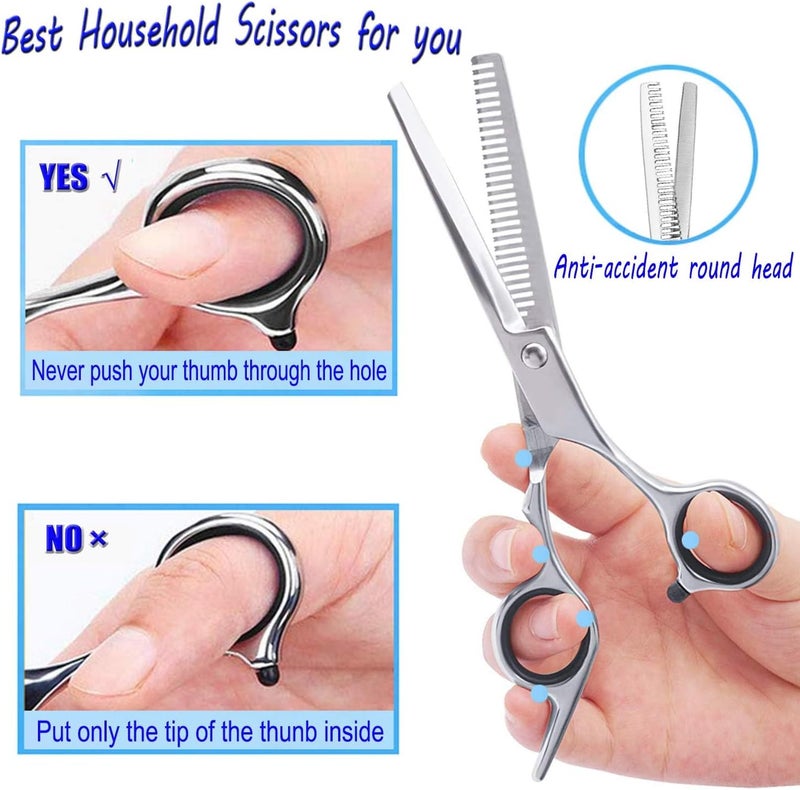 Essoy Professional Thinning Shears Hair Cutting Teeth Scissors(6.7-Inches),Stainless Steel Haircut Scissor with Fine Adjustment Screw for Home Salon,Barber Hairdressing Scissor for Women Men Kids - Image 5