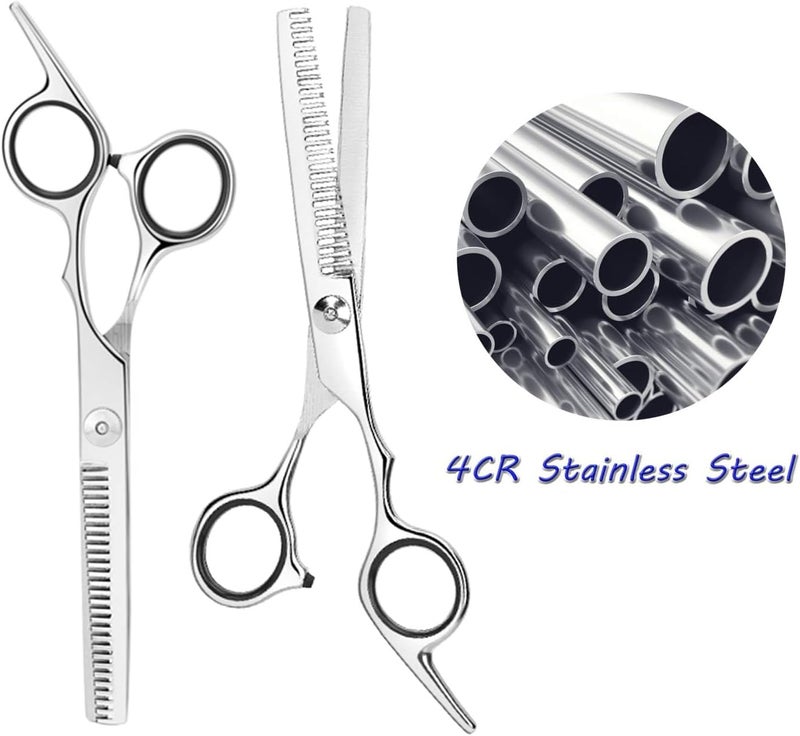 Essoy Professional Thinning Shears Hair Cutting Teeth Scissors(6.7-Inches),Stainless Steel Haircut Scissor with Fine Adjustment Screw for Home Salon,Barber Hairdressing Scissor for Women Men Kids - Image 4