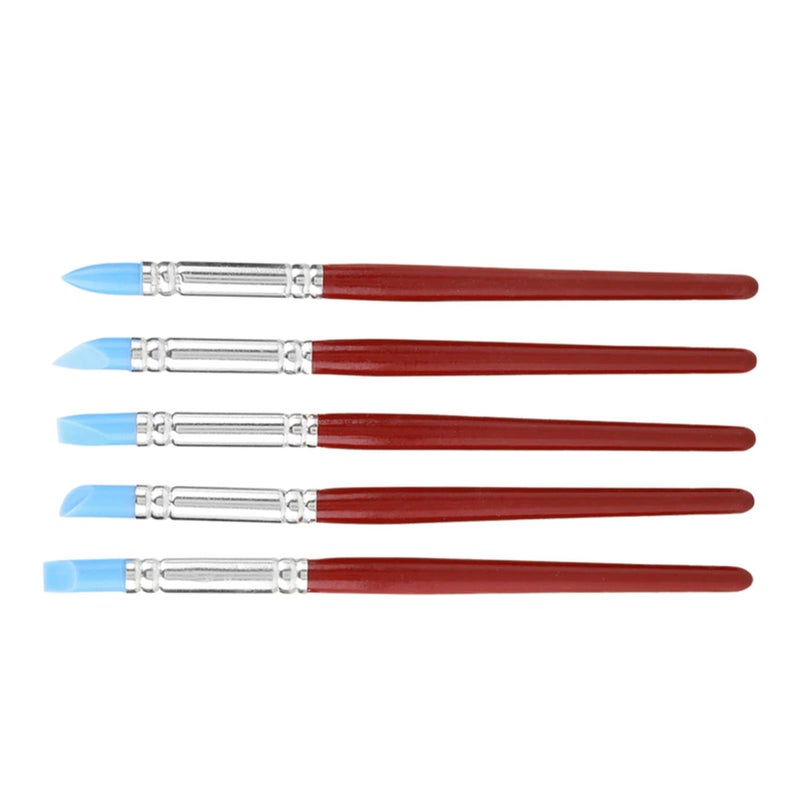 5Pcs Rubber Tip Paint Tools for Ceramic Clay Sculpting and Pottery Modeling - Image 2