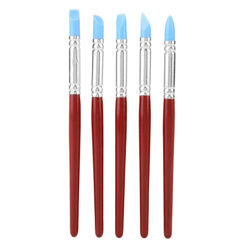 5Pcs Rubber Tip Paint Tools for Ceramic Clay Sculpting and Pottery Modeling - Image 3