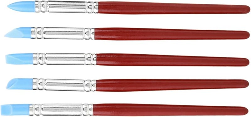 5Pcs Rubber Tip Paint Tools for Ceramic Clay Sculpting and Pottery Modeling - Image 1