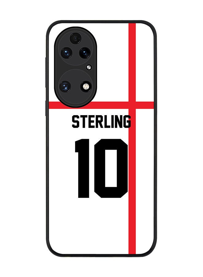 Stylizedd Rugged Black edge case for Huawei P50 Slim fit Soft Case Flexible Rubber Edges Anti Drop TPU Gel Thin Cover - Football Team - England Player Name - Sterling - Image 1