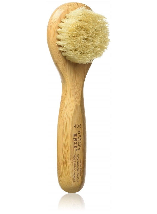 Bass Facial Cleansing Brush - Natural Bristle Wood Handle - Image 1