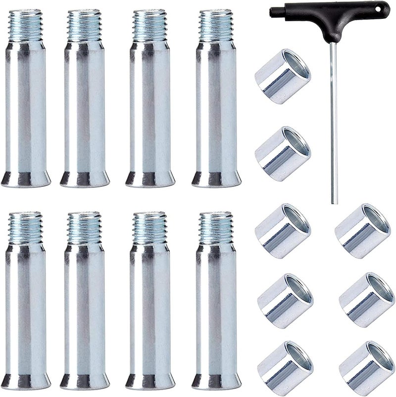 Still Awake Inline Skate Axle Spacer Screw Replacement, Aluminum Alloy Rollerblade Wheel Bearing Spacer, Roller Replacement Accessories With Axle & Screws & Wrench - Image 1
