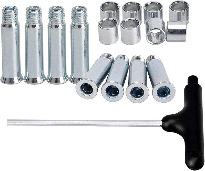 Still Awake Inline Skate Axle Spacer Screw Replacement, Aluminum Alloy Rollerblade Wheel Bearing Spacer, Roller Replacement Accessories With Axle & Screws & Wrench - Image 3