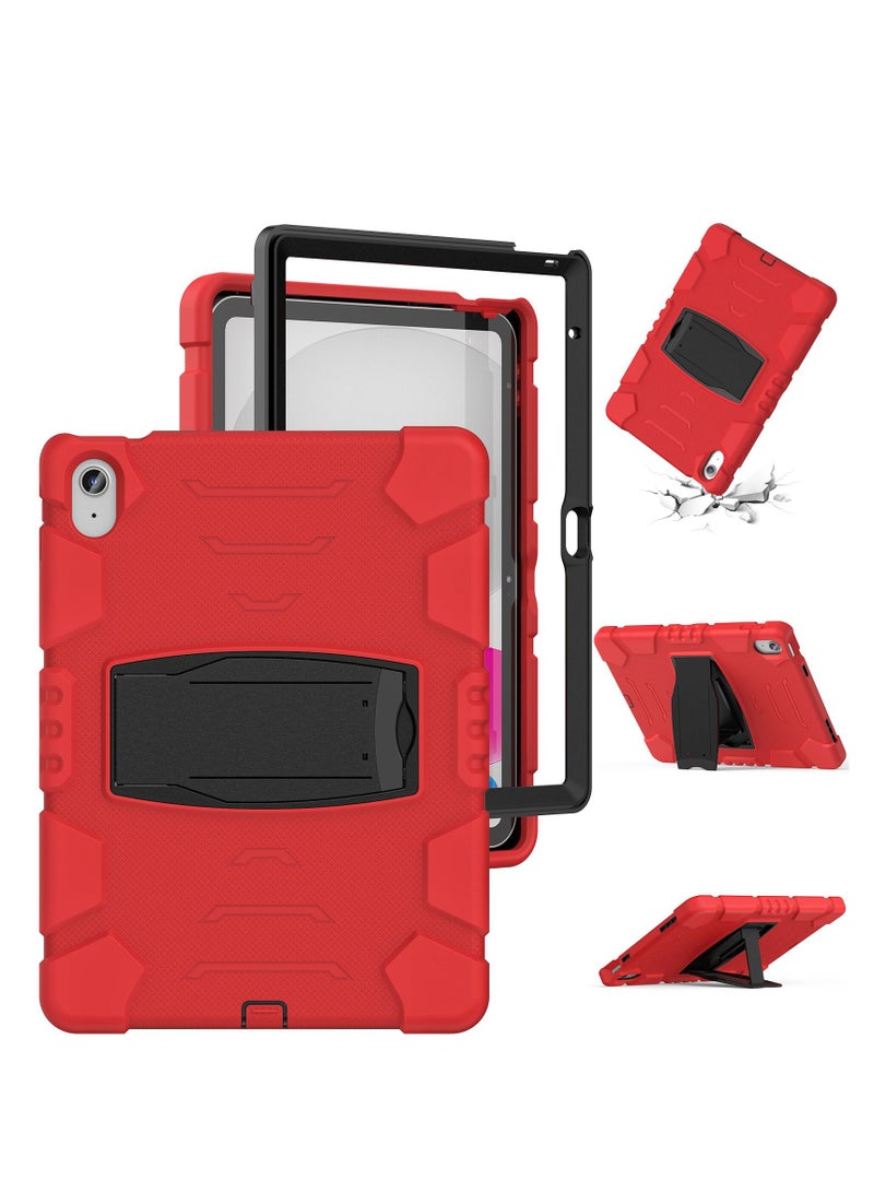 GULFLINK Shockproof High Impact Protective Case Cover with Kickstand for ipad 10th 10.9 inch 2022（A2757/A2777）Red+Black - Image 1