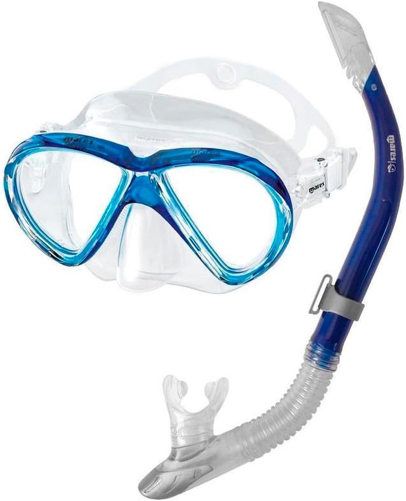 Mares Adult X-One Marea Snorkeling Gear Set, Wide Vision Mask w/Soft Silicone Face Piece, Ergonomic Snorkel, Lightweight Open Heel Swimming Fins, 410794 - Image 4