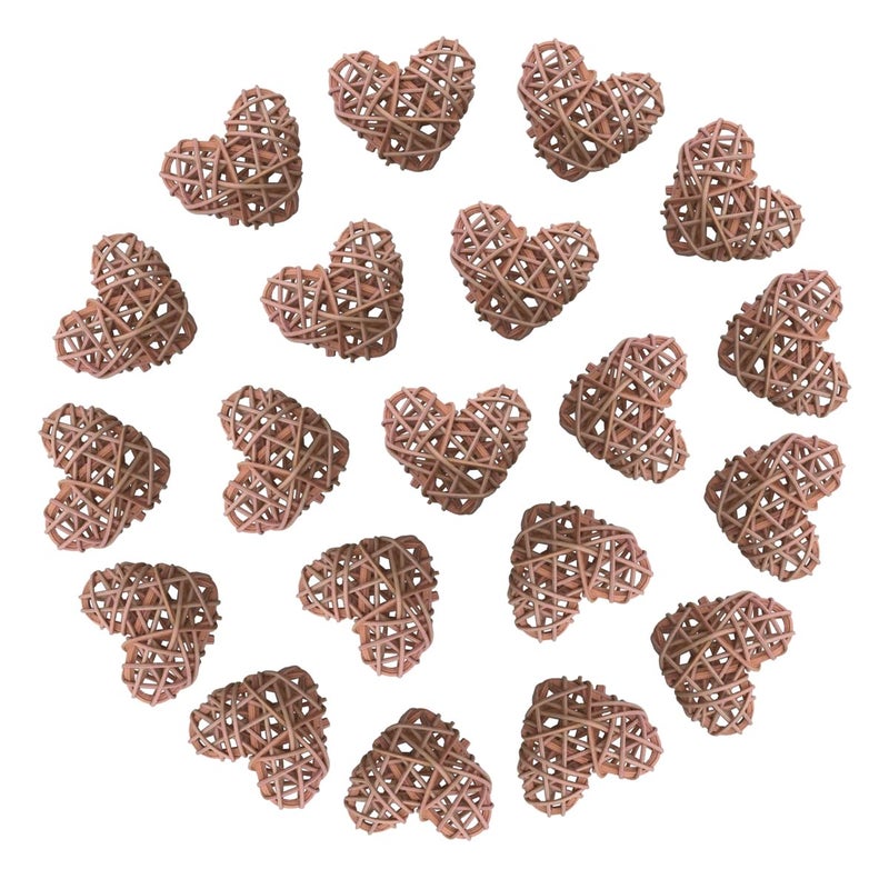 Cartsyou Heart Rattan Ball Sepakraga Vase Filler Ball Craft Photo Shooting Props for Garden Home Decor Christmas Tree Ornament Wedding Birthday Valentine's Day Baby Shower (Natural 5cm 20pcs) - Image 1