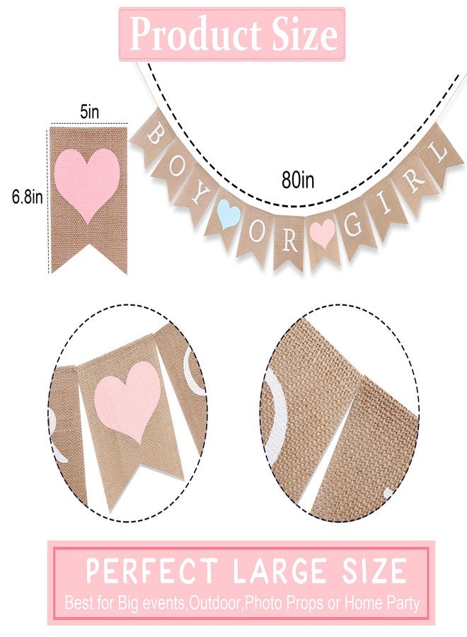 WAWOO Boy or Girl Burlap Banner - Rustic Gender Reveal Banner, Baby Shower Decorations - Image 4