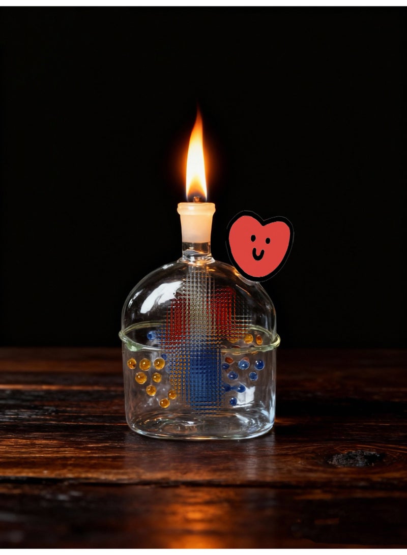 Premium Heat Resistant Glass Oil Lamp Bottle Medical Grade High Borosilicate Material for Long lasting Use (Random color)
