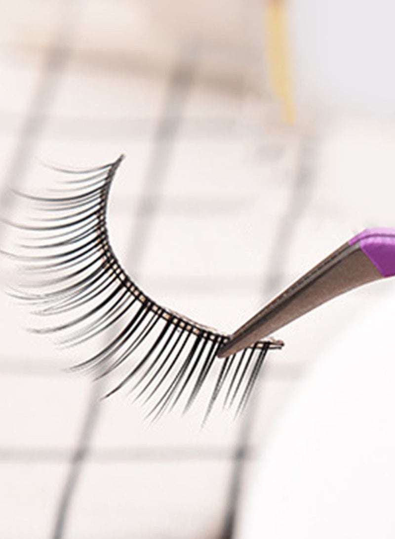 NIBEMINENT 2-Piece Eyebrow Eyelash Implements Tweezer Set Purple - Image 2