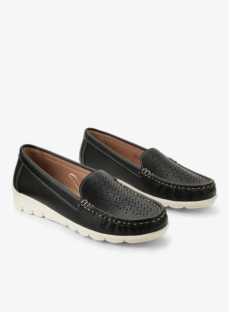 Le Confort BLACK Women Perforated Loafers for Women | Best Price UAE