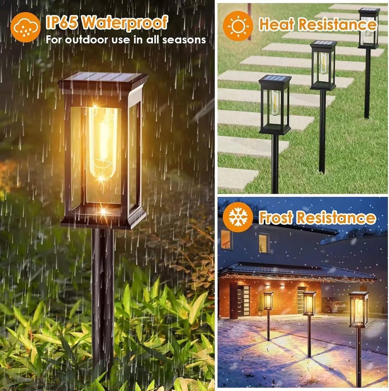 klarako Outdoor Solar Lights for Yard, Solar Outdoor Pathway Lights 2 Pack Modern Style Solar Landscape Light for Yard, Solar Walkway Driveway Lights, IP65 Waterproof, Super Brightness - Image 3
